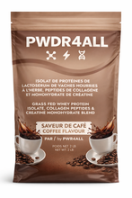 Load image into Gallery viewer, PWDR4ALL - Grass-Fed Whey Protein Isolate, Collagen Peptides (w vitamin c) &amp; Creatine Monohydrate Blend              Mélange d’isolat de protéine de lactosérum (nourri à l’herbe), de peptides de collagène (avec vitamine c) &amp; créatine monohydrate
