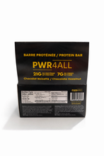Load image into Gallery viewer, CHOCO-NOISETTE BARRES DE PROTEINE (BOITE DE 12) - CHOCOLATE HAZELNUT PWR4ALL BOX OF 12 BARS
